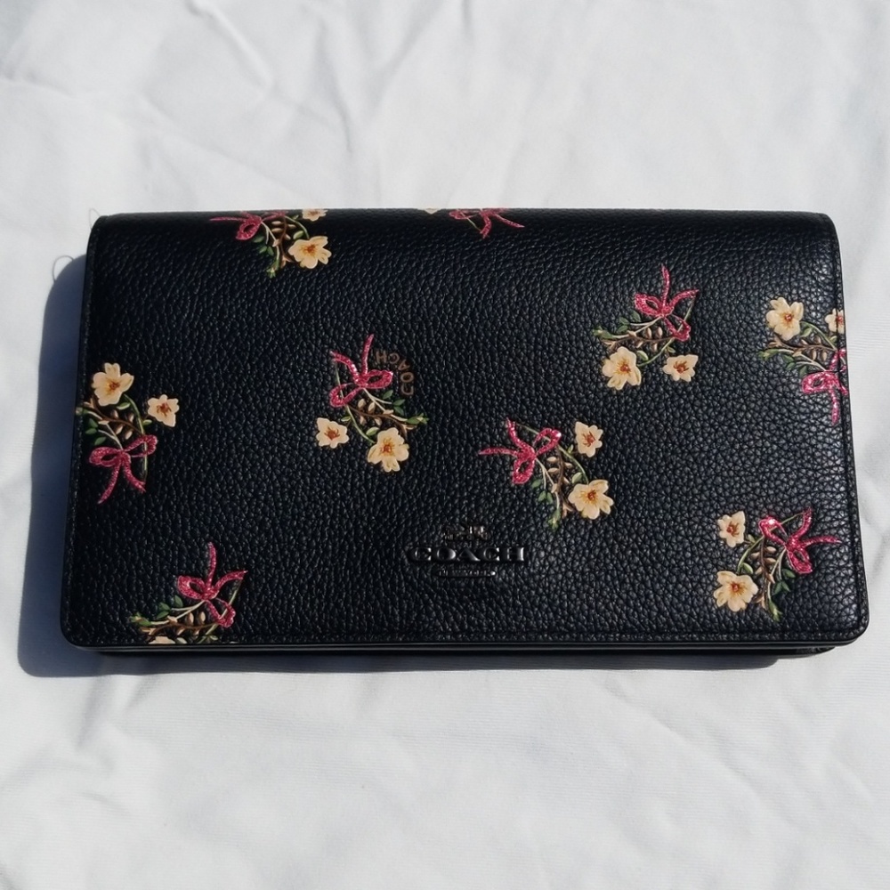 Coach floral bow Crossbody purse/clutch